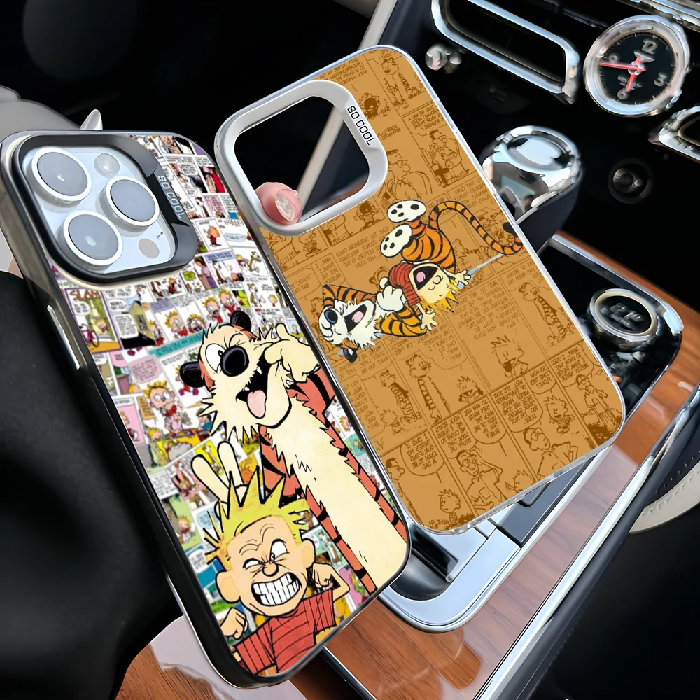 C-Calvin And H-Hobbes Phone Case For IPhone 16 15 14 13 12 11 Pro Max X XR XSMAX 8 7 Plus Matte Shockproof Back Cover