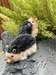 11cm Cuddly Solid Silicone Reborn Hedgehog Doll With Rooted Fur Handmade Soft Touch Lifelike Newborn Dolls Gift