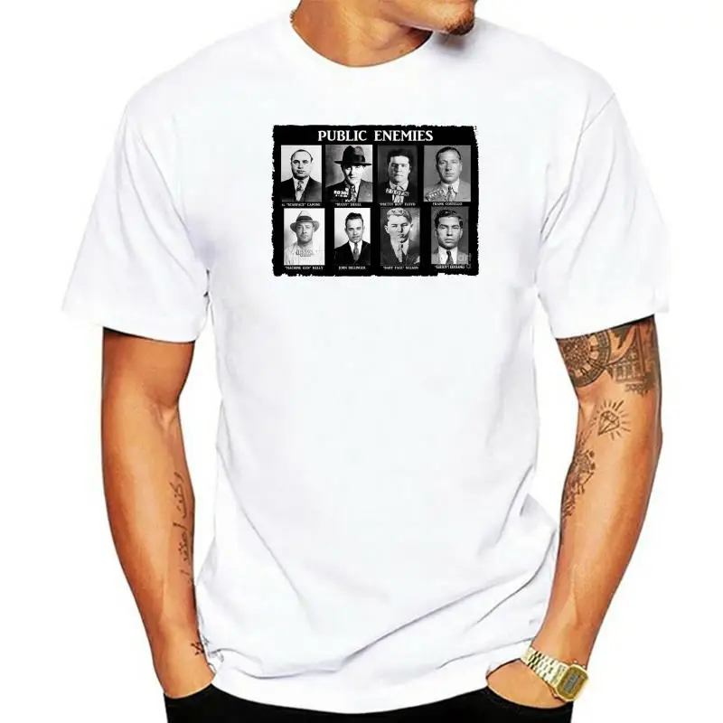 2022 New Pure Cotton Short Sleeves Hip Hop Fashion Mens T-shirt Public Enemies Al Capone Scarface  Men T-shirt