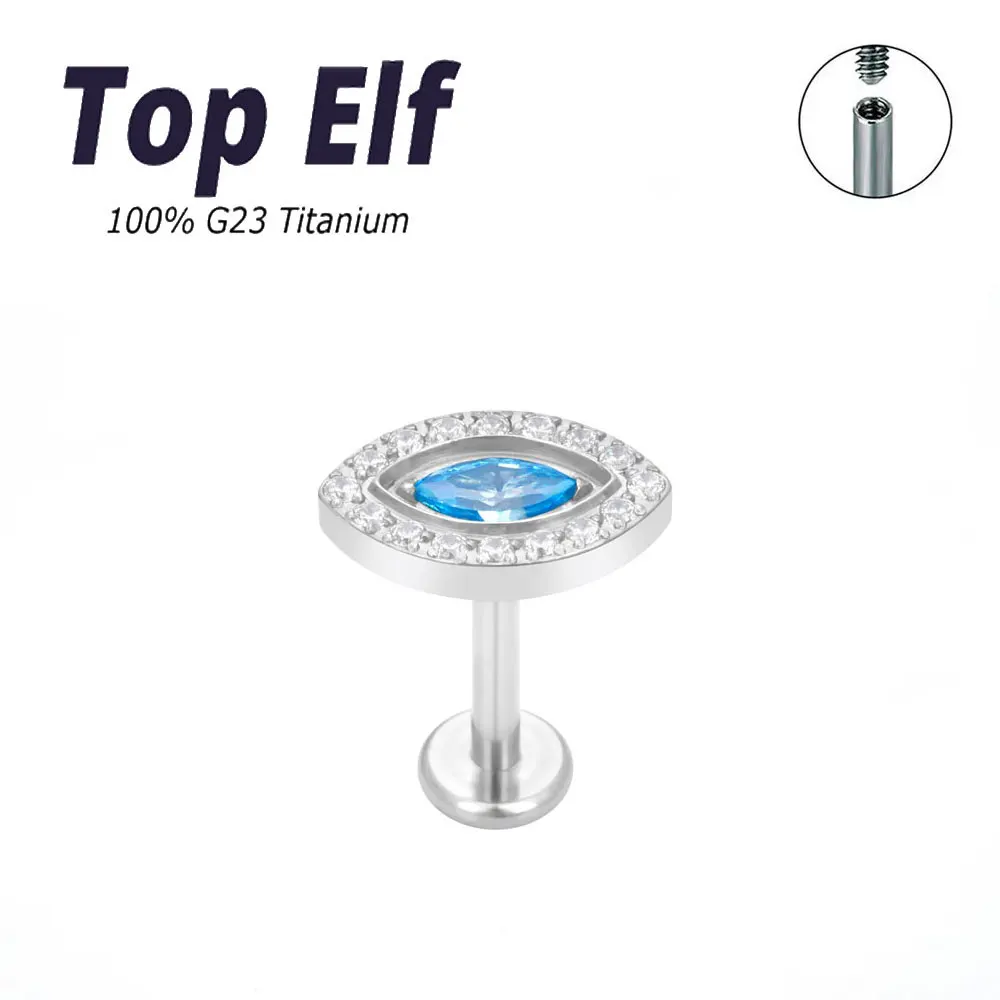 G23 Titanium Labret Studs Colorful Zircon Lip Studs Earring Piercing Internally Threaded Tragus Piercing