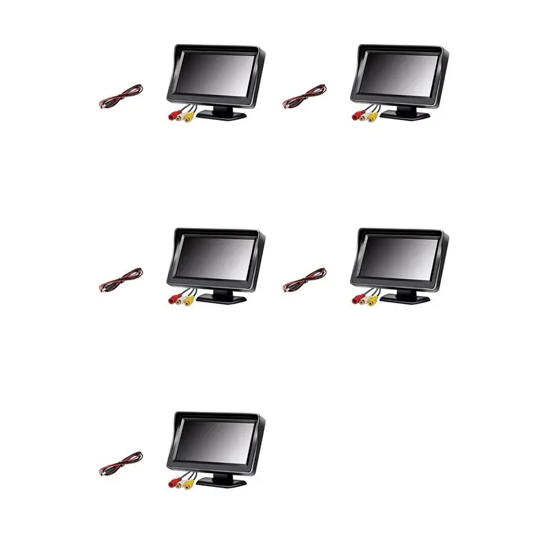 

【SURPISE】5X камера заднего вида с широким углом обзора, 4,3-дюймовый TFT LCD дисплей или монитор, водонепроницаемая, с ночным видением, для парковки и резервного копирования, монитор