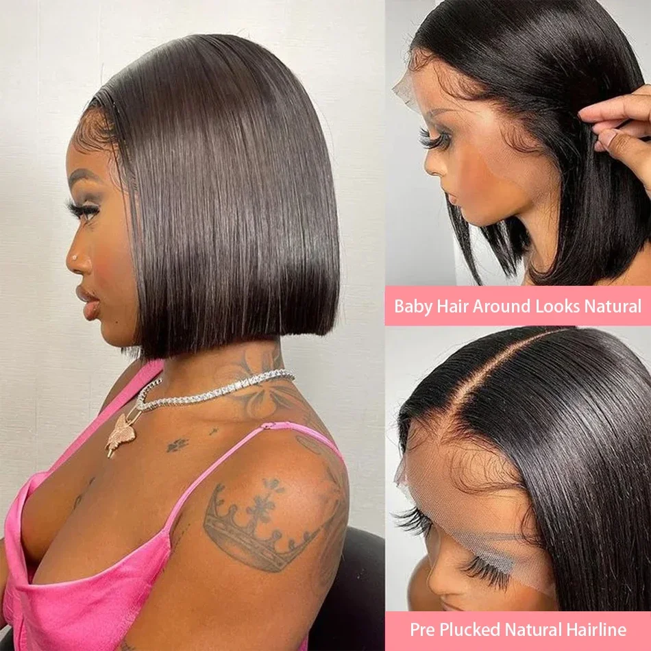 4x4 HD Dantel Ön Kısa Bob Peru - Hd Lace Frontal Wig Human Hair Pre Plucked incelemesi ve fiyatı