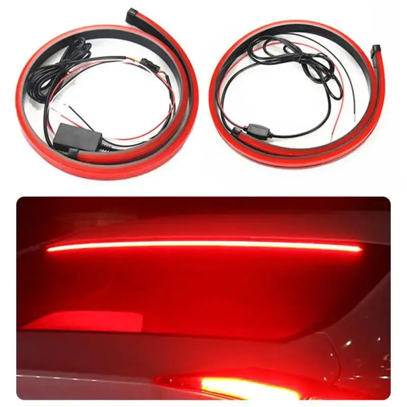 100cm Car Rear Led Stop Light Rear Third Brake Light LED Strip Additional Running Warning Signal Lamp Rear Tail Trunk Lights Bar