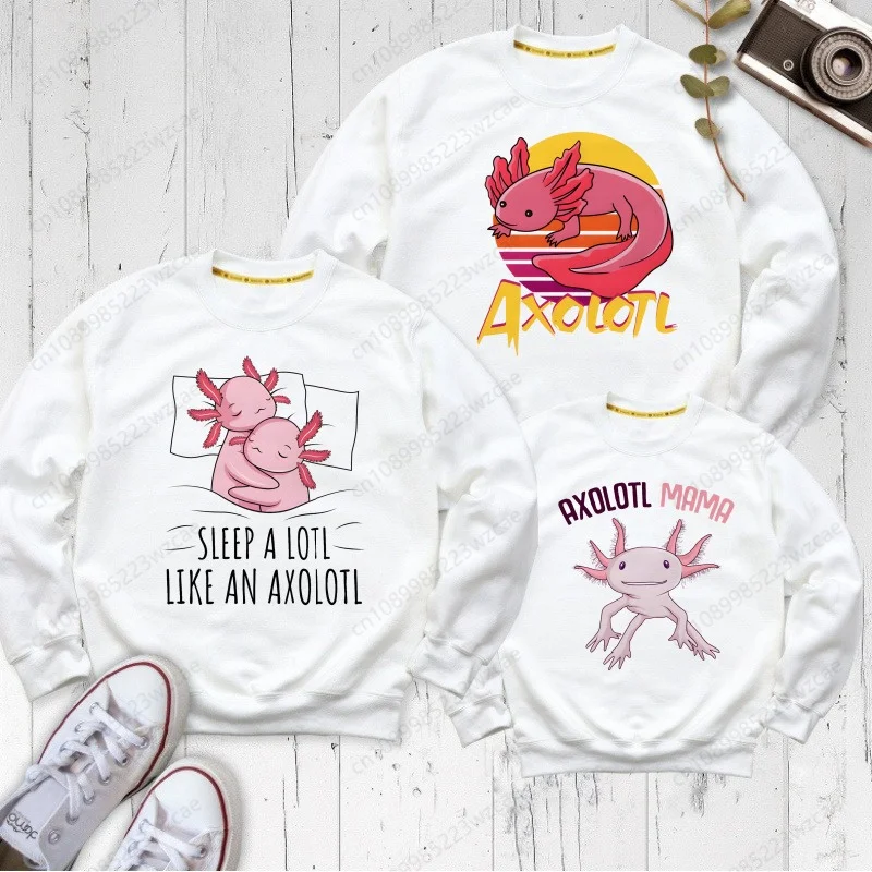 

Анатомия мексиканской Axolotl Kawaii Детская толстовка для всей семьи, детская одежда с длинным рукавом, смешные женские свитшоты, одежда для девочек
