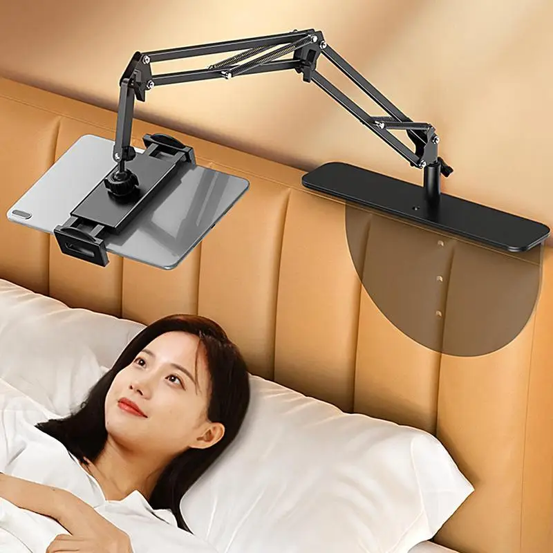 Retractable Hiddens Bedside Phone Tablet Holder 360 Rotating Flexible Desktop Phone Mount Lazy Bracket Bed Desk Tablet Stand