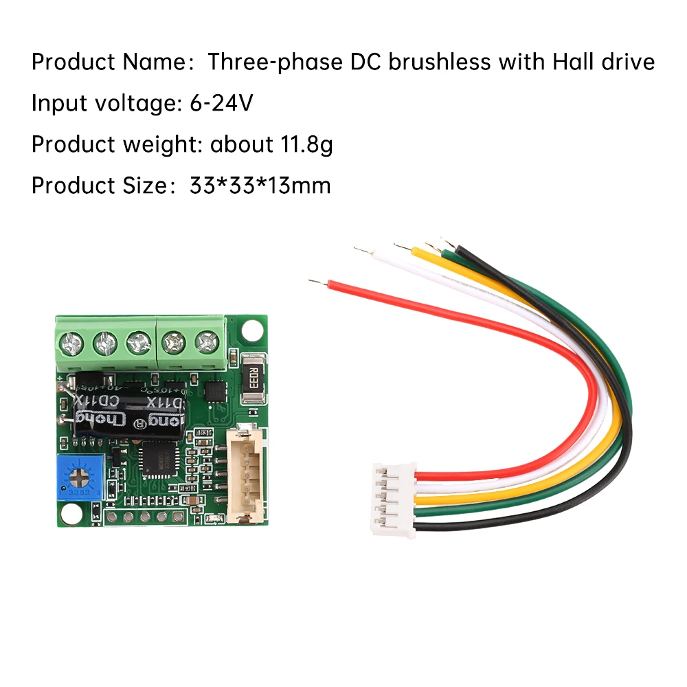 DC 6V ~24V Brushless Hall Motor Drive Control Module 100W BLCD Three Phase DC Motor Speed Controller Controller