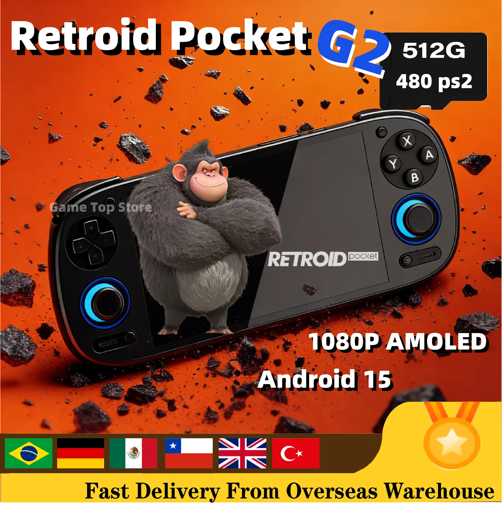 Retroid Pocket G2 consola de juegos portátil Retro consolas de videojuegos RP G2 8 + 128G Android 15 pantalla RP5 de 5,5 pulgadas 512G PS2 regalo
