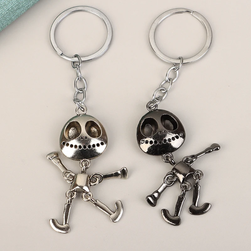 Movable Skeleton Key Chain Metal Robots Car Key Ring Pendant Backpack Charms Bag Decor Accessories Friend Gift