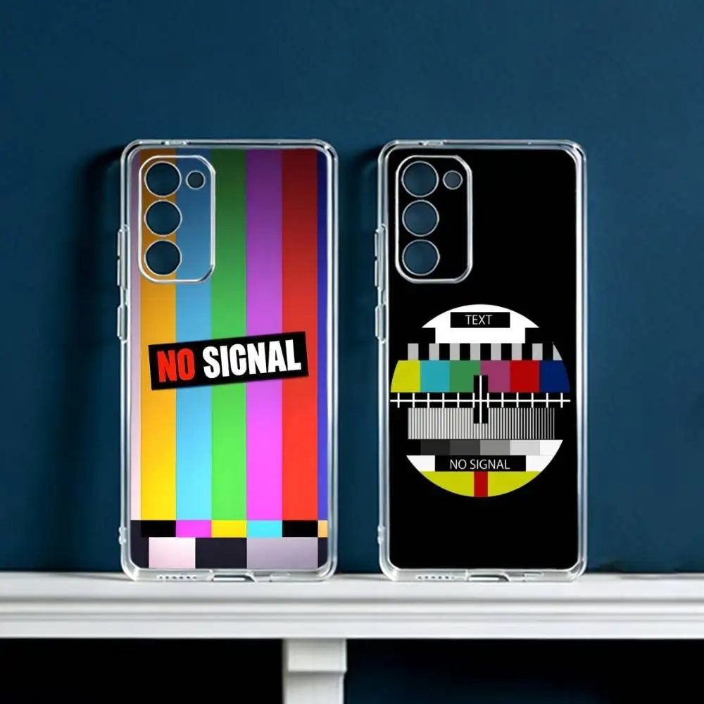 No Signal TV ART  Phone Case For Samsung Galaxy S24 S25 S23 S22 S21 Plus S24 S25 Transparent Cover Case