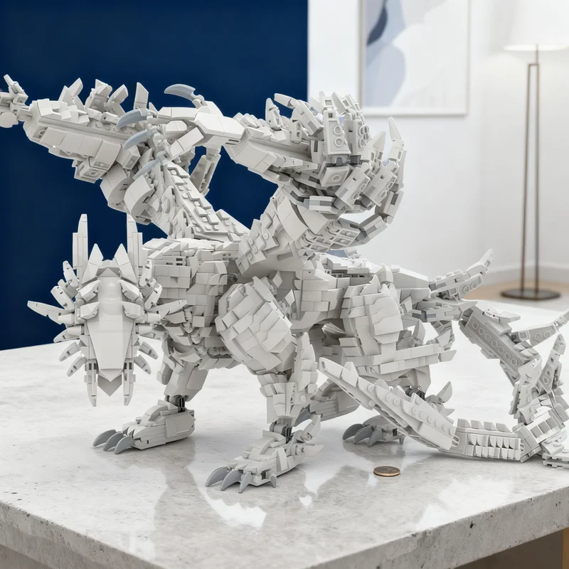 

3215pcs MOC Zoh Shia The White Seraph Dragon Model Building Blocks Creative DIY Gift Display Decor Assemble Premium Adult Kids