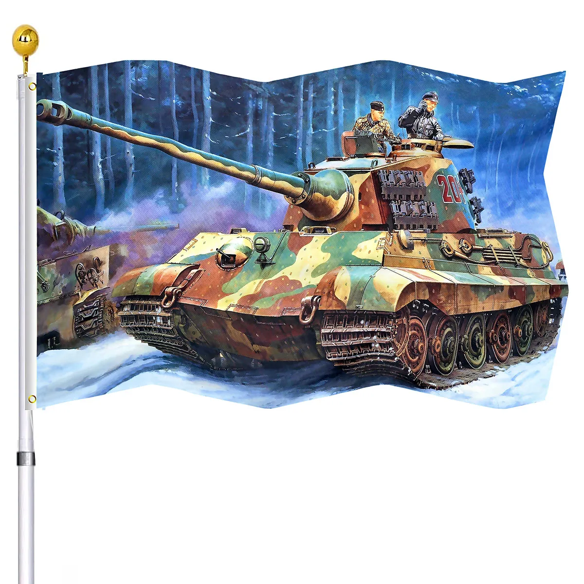 

Camouflage Tank Flag Soldier Commanding War College Dorm Outdoor Decor Double Stitched Flags with Brass Grommets for Men Teens