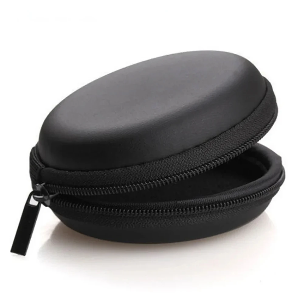 Tas Penyimpanan Headphone Diameter 8CM Kotak Penyimpanan Organizer Headphone Bulat dengan Kotak Penyimpanan Kabel Flash Drive USB Koin Partisi