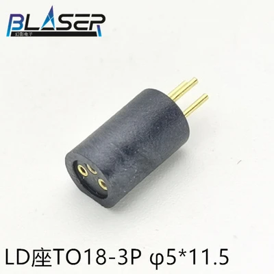 Laser Diode Test Base TO-18 5.6mm LD Test Base Three Pin Socket Black