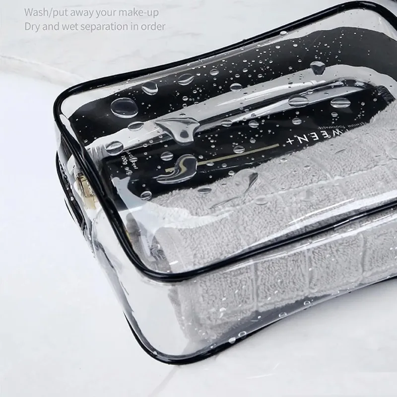 1/24 قطعة منظم ماكياج PVC شفاف حقيبة مستحضرات التجميل للسفر حقيبة أدوات الزينة حقيبة غسيل شفافة مجموعة تخزين لأداة التجميل #6