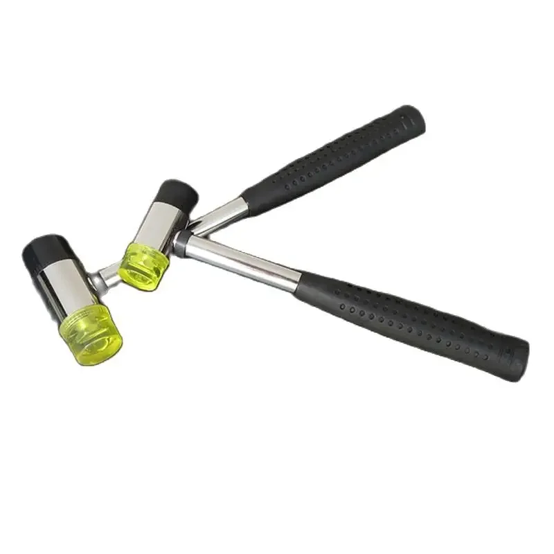 1 Piece Of 25 mm Double Sided Soft Tapped Steel Tube Non Slip Rubber Handle With Interchangeable Head Rubber Mounting Hammer