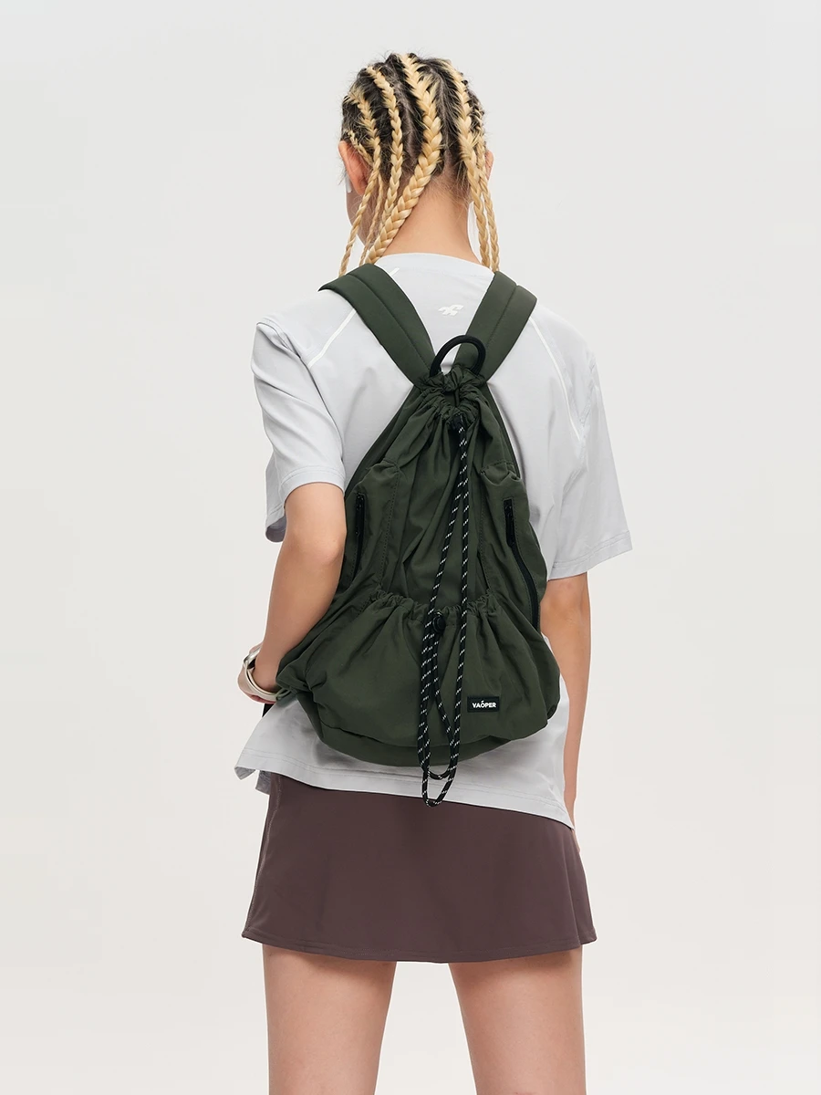 

VAOPER Lightweight Outdoor Casual Hiking Sports Badminton Bag Drawstring Backpack Leisure Mountain Climbing Bookbag Trendy Match