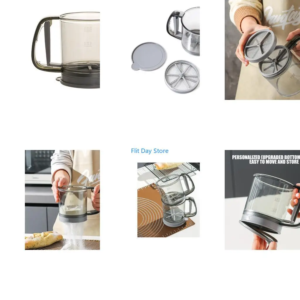 F92C Baking Essential Tool Handheld Flour Sifter Semi Automatic Operation Simplifying Kitchen Workflows Powder Sieving Tool