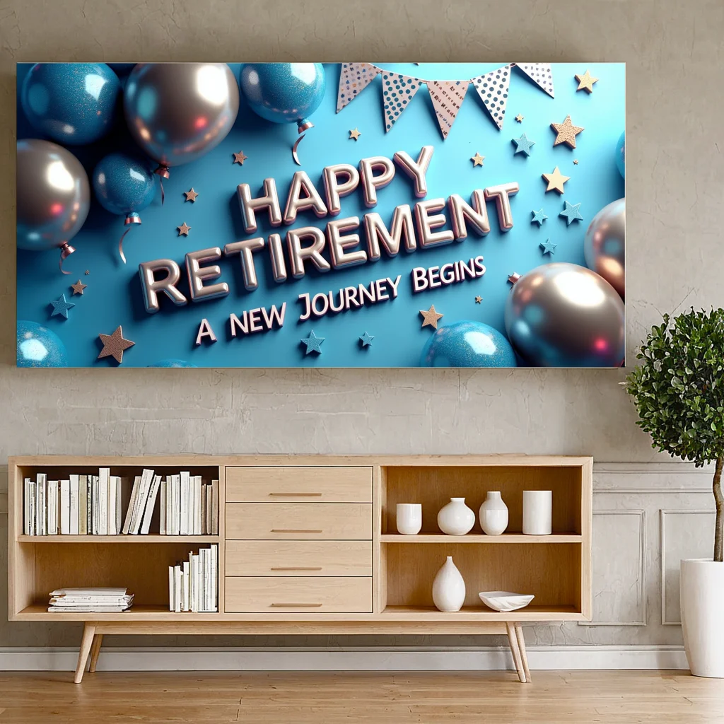 Retirement Banner Blue Retirement Decorations Balloon Decorations Vibrant Party Banner For Coworker Retirement Party Indoor