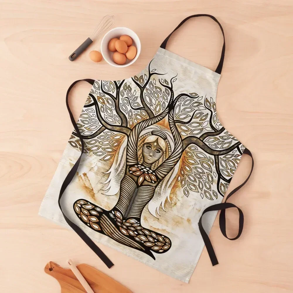 

Shamanka: Shaman Woman Tree Apron Woman Work useful gadgets for home Korean kindergarten teacher Apron