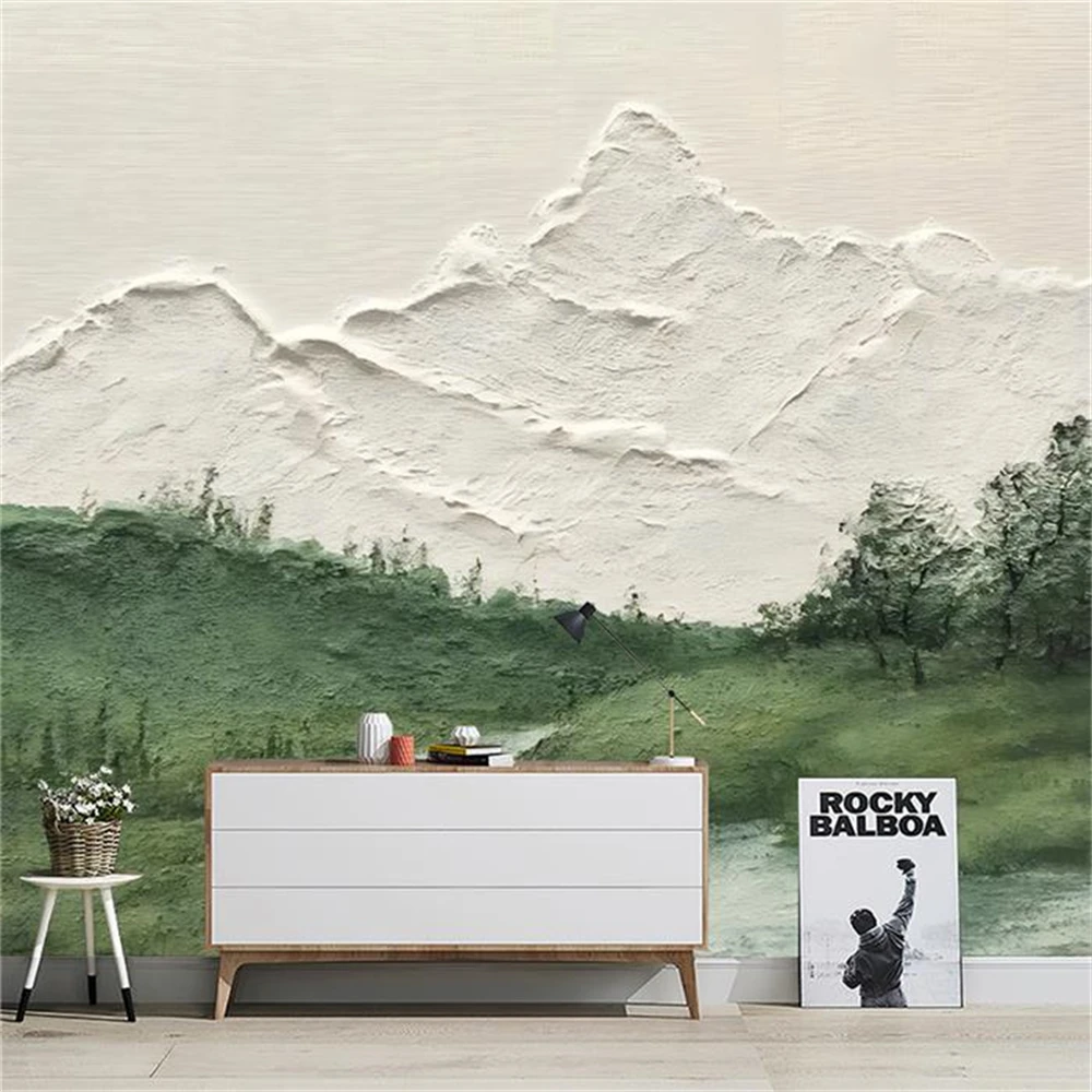 

custom Landscape Wallpaper for Living Room TV Background Seamless Murals Coverings mountain range wall paper home decoration