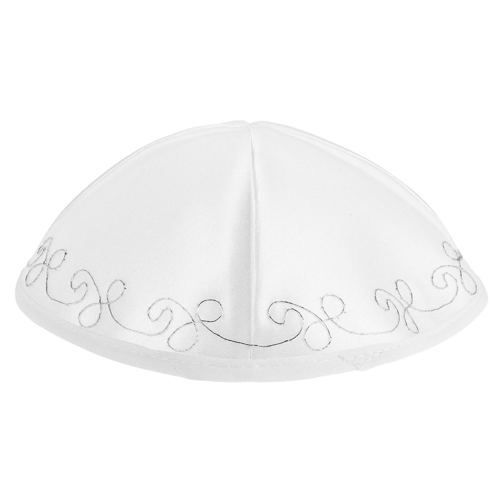 Yemenite Kippah White Polyester Men Hand-Knitted Breathable Yarmulke Cap Jewish Skullcap Prayer Religious Ceremony Festival
