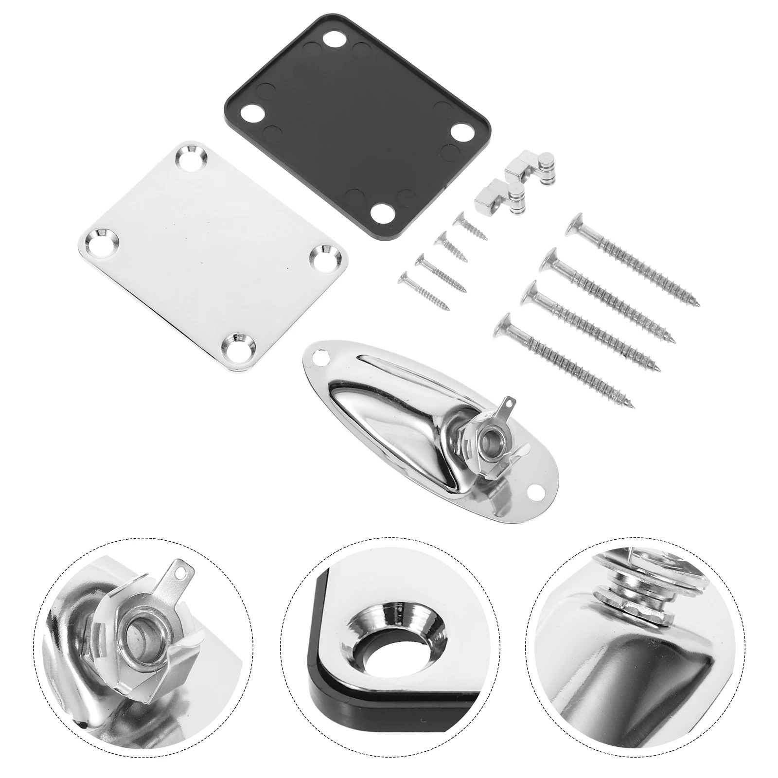 

1Set Replacement Electric Guitar Jack Plate Durable Metal Socket Plate for Bass Professional Guitar Accessory Pickup Jack Plates