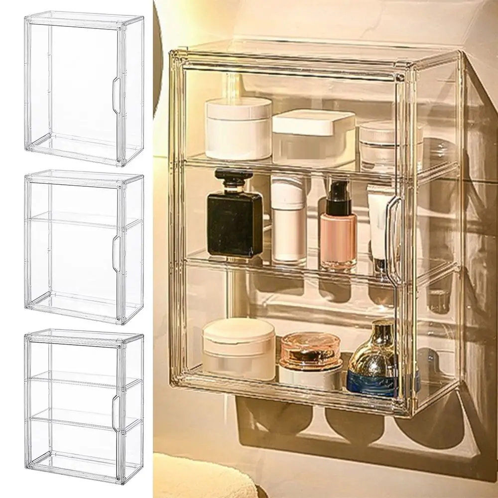 

Simple Acrylic Cosmetic Storage Box Transparent Large Capacity Desktop Organizer Multi Functional Jewelry Storage Cabinet Home
