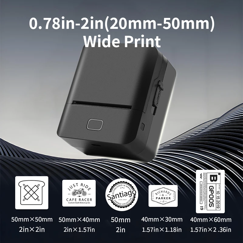 طابعة محمولة لاسلكية صغيرة فورية تدعم اتصال BT للهواتف الذكية المتوافقة مع نظام iOS Android Windows