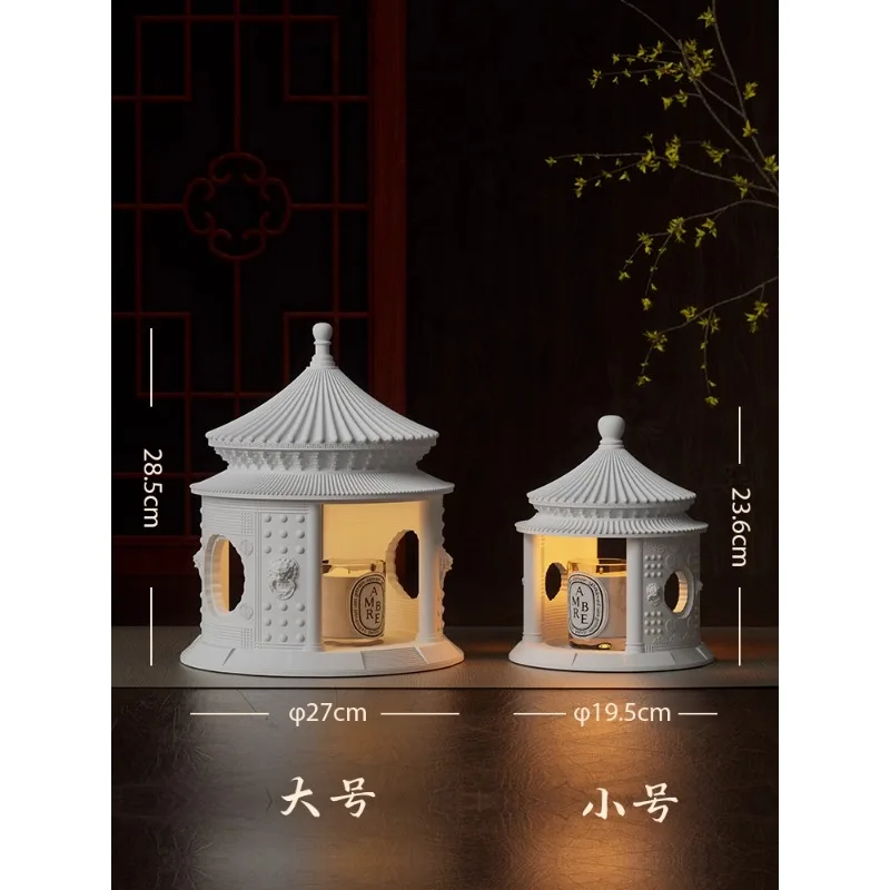 Sleep a round pavilion fire-free aromatherapy lamp candle melting lamp Chinese household decoration bedroom study atmosphere tab