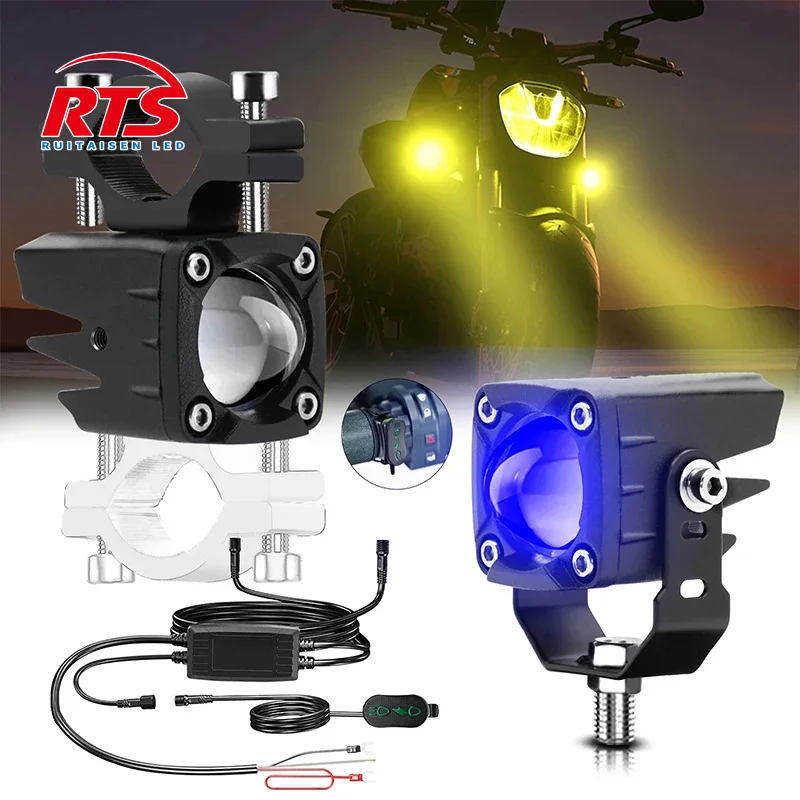 

120W Motorcycle LED Driving Fog Lights 18000LM 6 Lighting Modes LED Auxiliary Lights Compatible with Tractor Truck ATV UTV SUV