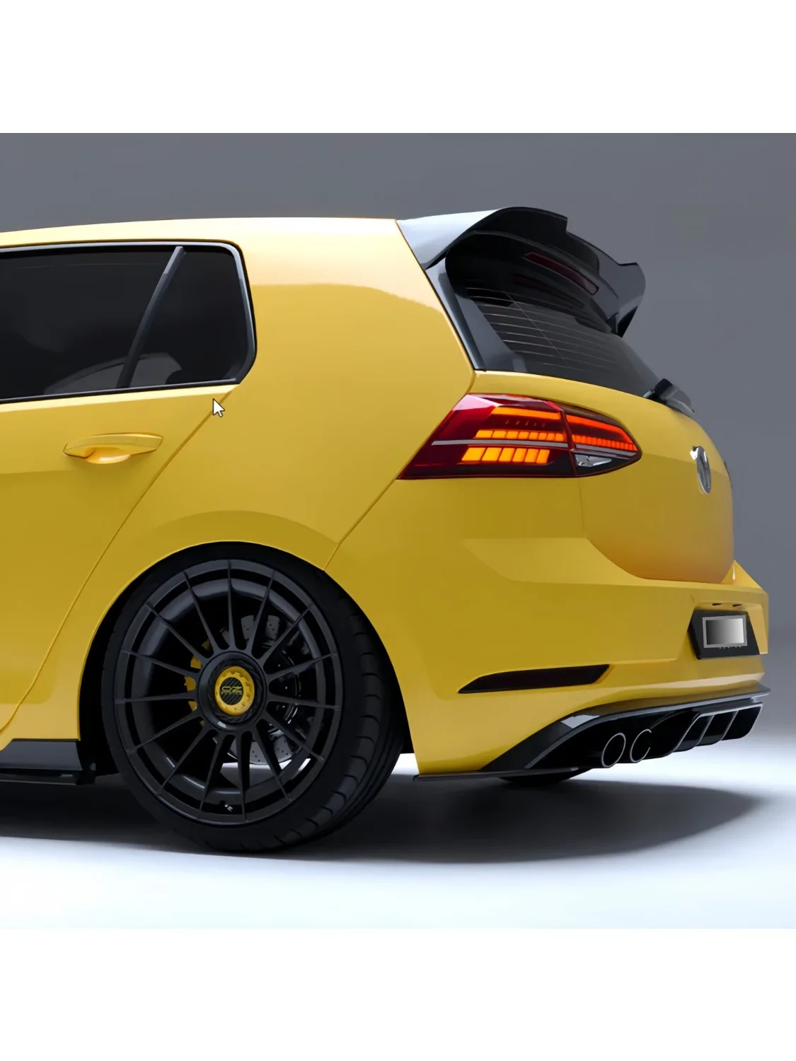 Zwarte Oettinger-stijl achterspoiler voor VW Golf 7 MK7 GTI GTD R TSI TDI R-Line GTE 2013-2020 Tuning Bodykits - afbeelding 2