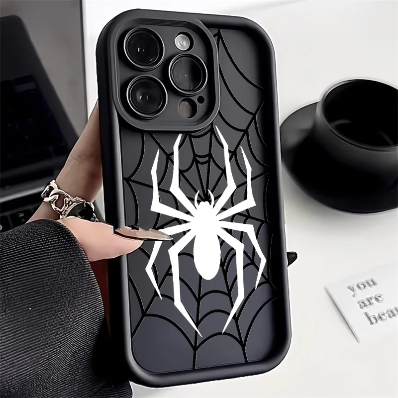 

Cool Spider Pattern Soft TPU Phone Case For iPhone 14 Pro 15 13 Pro Max 12 11 X XS XR 7 8 Plus SE 2020 Matte Shockproof Cover