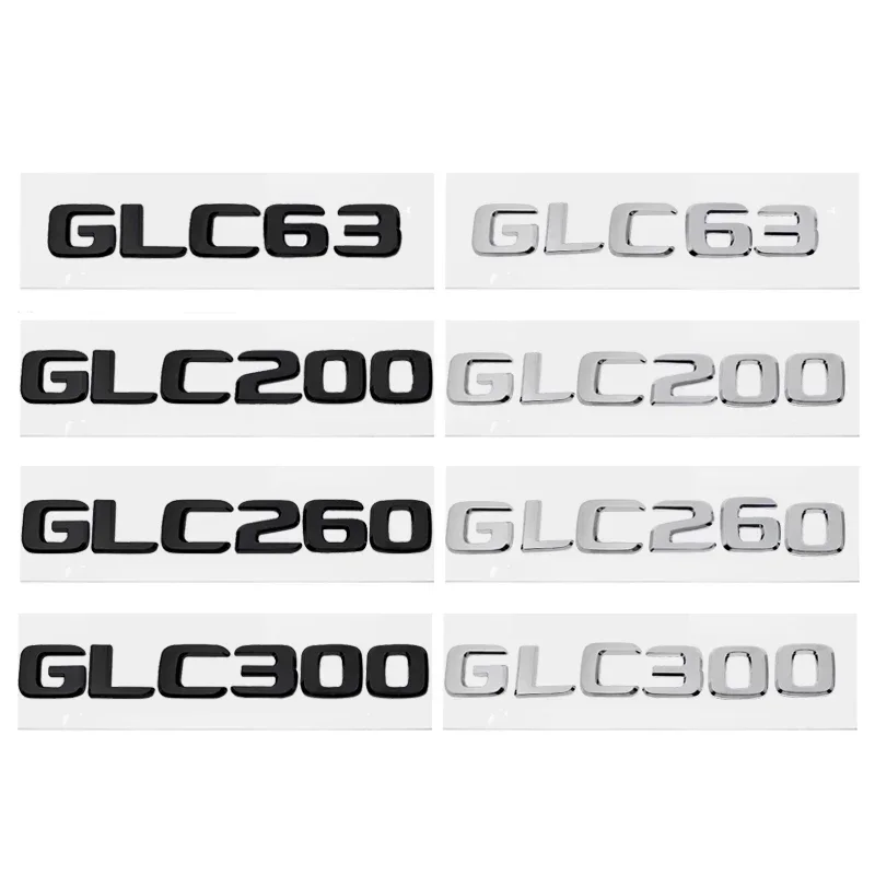 ABS Car Letter Rear Stickers Trunk Badge Emblem Decals for Mercedes Benz GLC63 GLC200 GLC260 GLC300 Auto Accessories