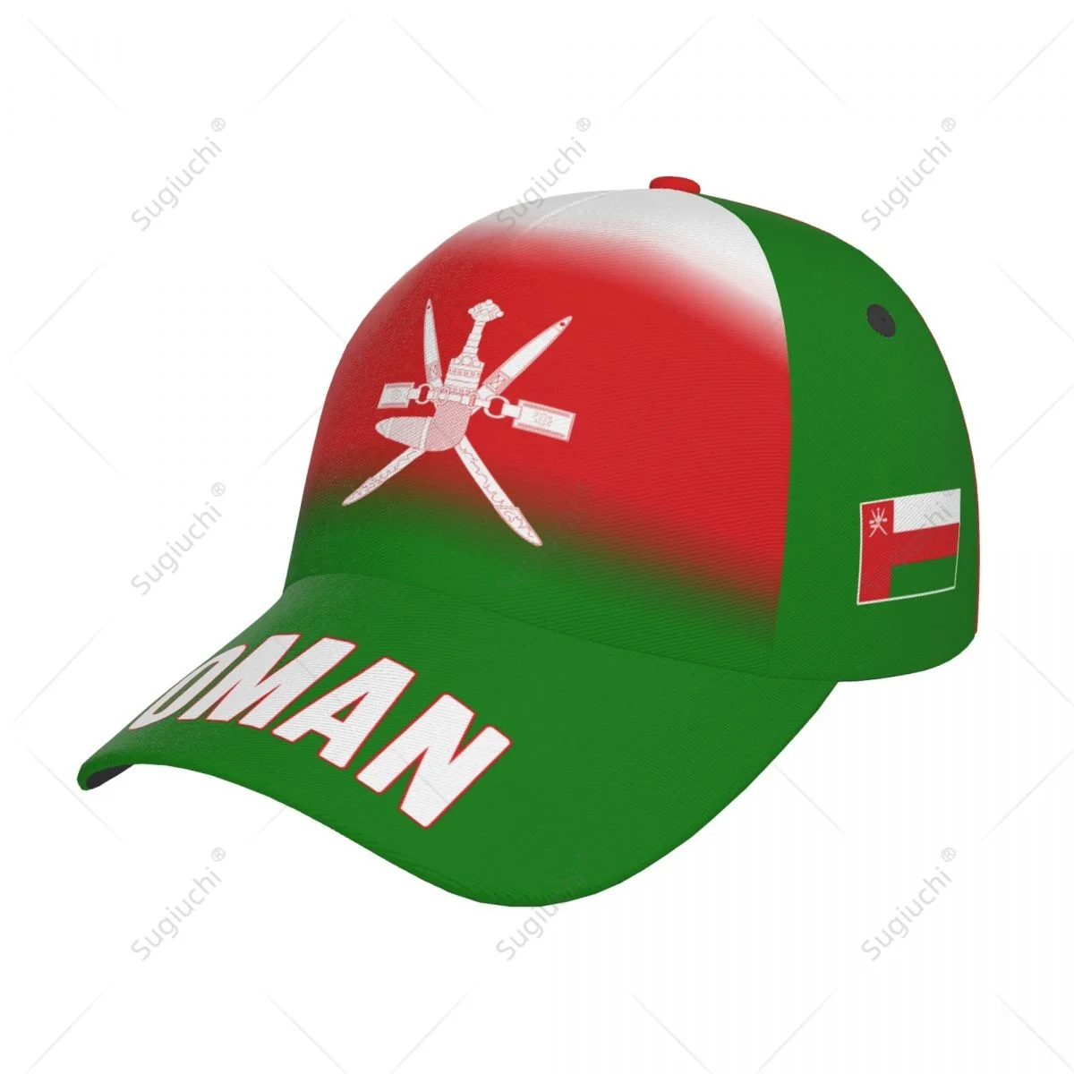 Unisex Baseball Cap Hat Oman Flag Gradient Color 3D Printing for Tennis Outdoor Bike Bicycle Golf Baseball Sports Fans