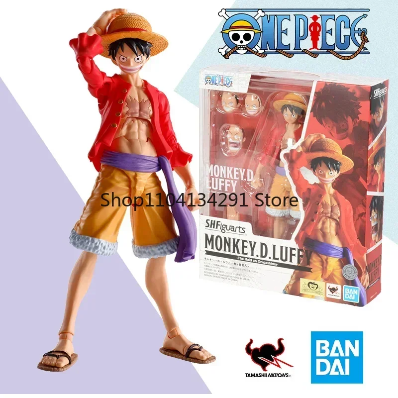 

Bandai SHF S.H.Figuarts One Piece Луффи Invasion of Onigashima Костюм Фигурка Готовая модель Аниме Экшн-игрушки Подарки для детей Набор