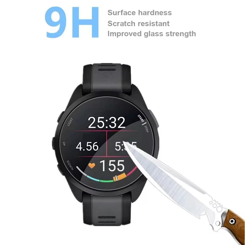 For Garmin Forerunner 165 Full Cover Screen Anti-scratch Tempered Glass Protector For Garmin Forerunner 165 Smartwatch Accessory