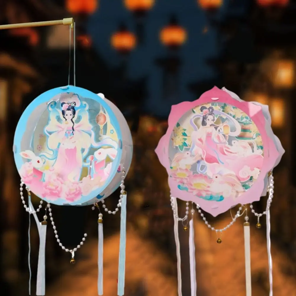 

Chinese Style Mid-Autumn Festival Lantern Handmade Luminous Lantern Lamp with LED Light Handheld Rabbit Lantern