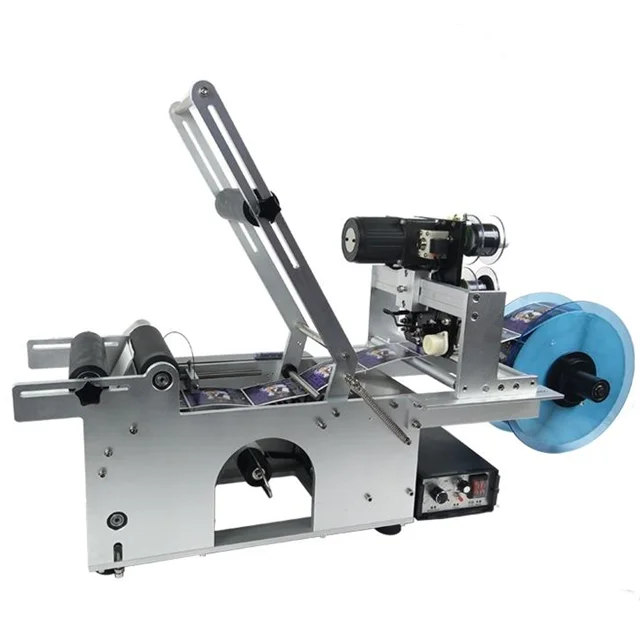 

Self-adhesive semi-automatic bottle labeling machine with date code printer/labeling machine with date printer