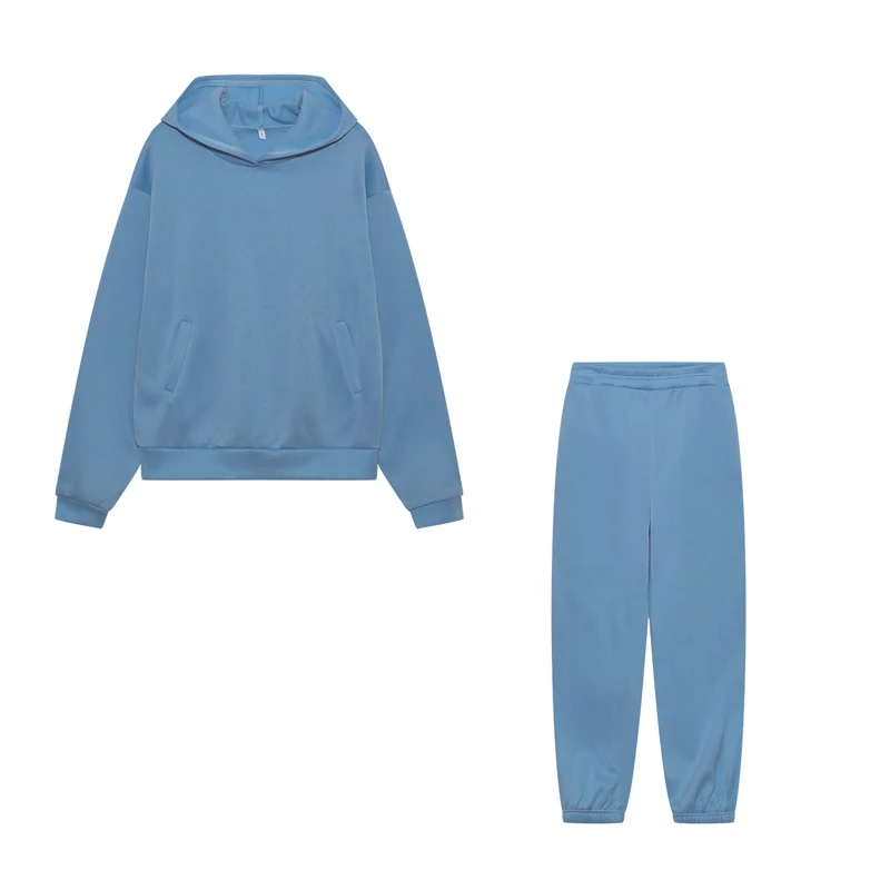 2026 Trend Lässige Mode Verdickter Langarm-Pullover und Hose Zweiteiliges Set mit Kappe für Damen – Detail 17