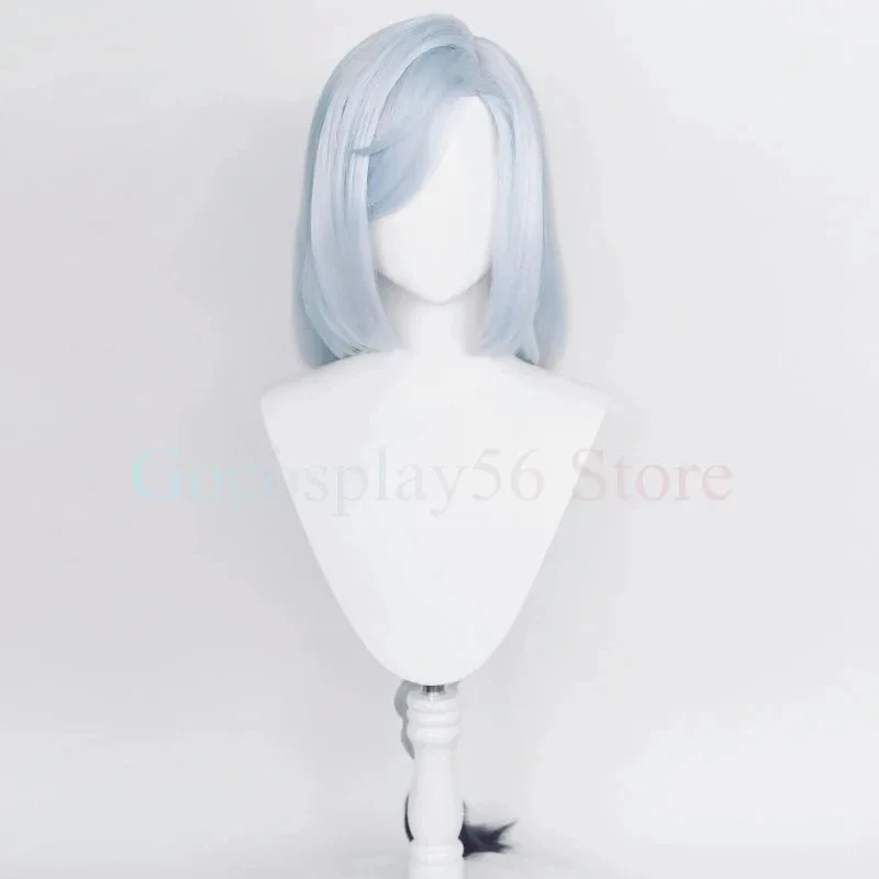 Peluca Cosplay Shen He 2025, 95 cm de Largo, Trenzada, Azul Claro, Cola de Caballo Gruesa y Lisa, Resistente al Calor, Shenhe gf;.9
