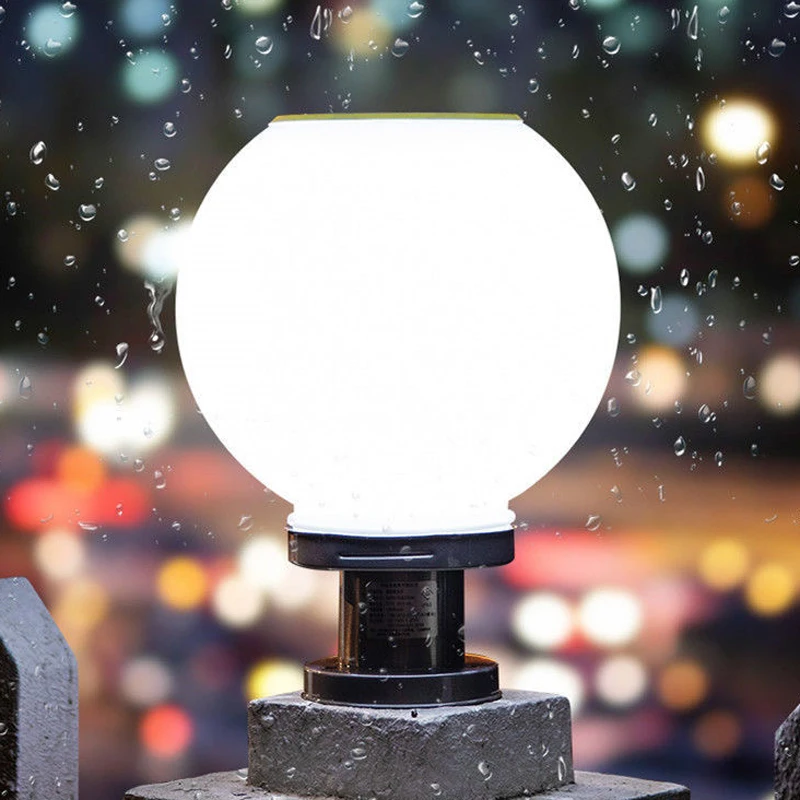 

LED Ball Stainless Steel Solar Pillar Light Outdoor IP65 Waterproof Pillar Top Light Garden Villa Pillar Garden Hotel