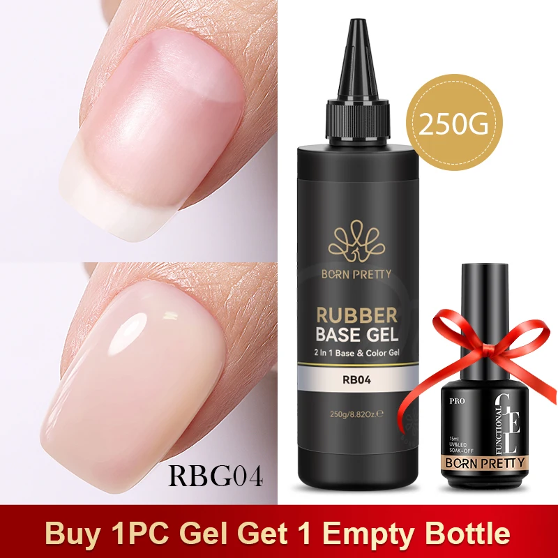 BORN PRETTY 250g Super Top Coat Base Gel losweken UV LED Drogen Langdurige Semi Permanente Jelly Naakt Roze Gel nagellak