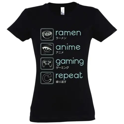 Youth Designz Ramen Anime Gaming Damen T-Shirt Nerd Zocken Lustig Fun Spruch