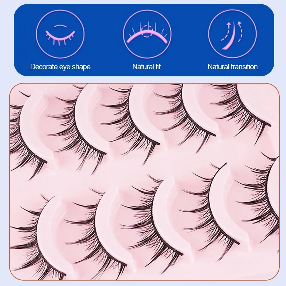 Neue konische falsche Wimpern, schwarze C-gekräuselte Anime-Wimpern, einzelne Wimpern