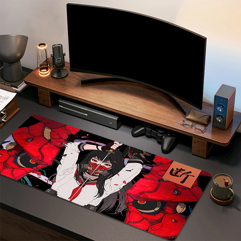 Hot Sale Mouse Pad samurai devil Gaming Laptops Keyboard Mat Deskmat Pc Accessories Desk Protector Gamer Mats Anime Pc Mousepad