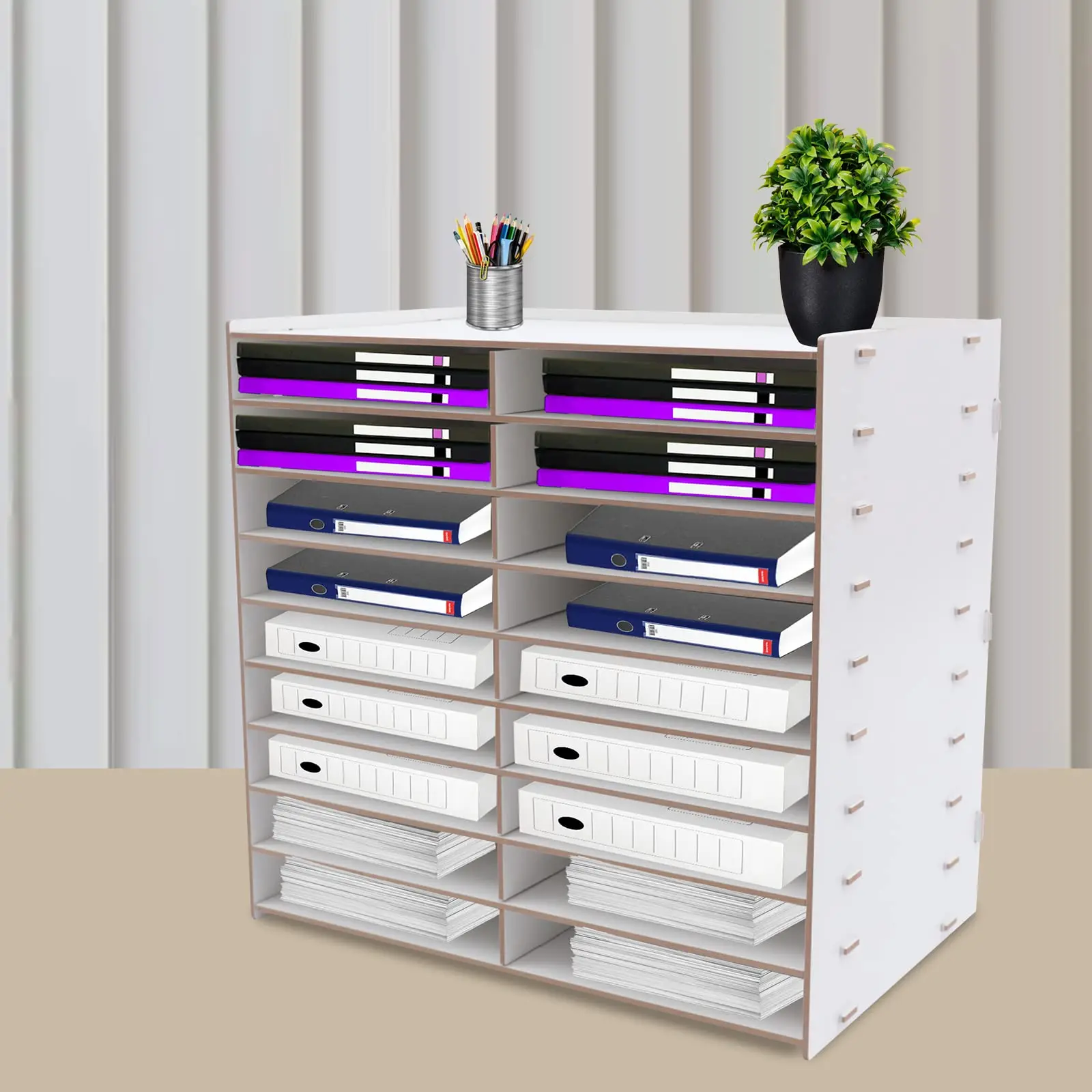 منظم أدب مكون من 9 طبقات مكون من 18 صينية بريد ورقية فارز مكتب سطح المكتب منظم أدب للمنزل