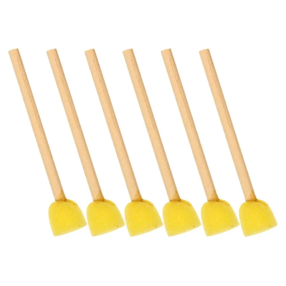 6 Pcs Paint Brushes PAINTING Sponge Round Polishing Tool Craft Sponges for Yellow Small