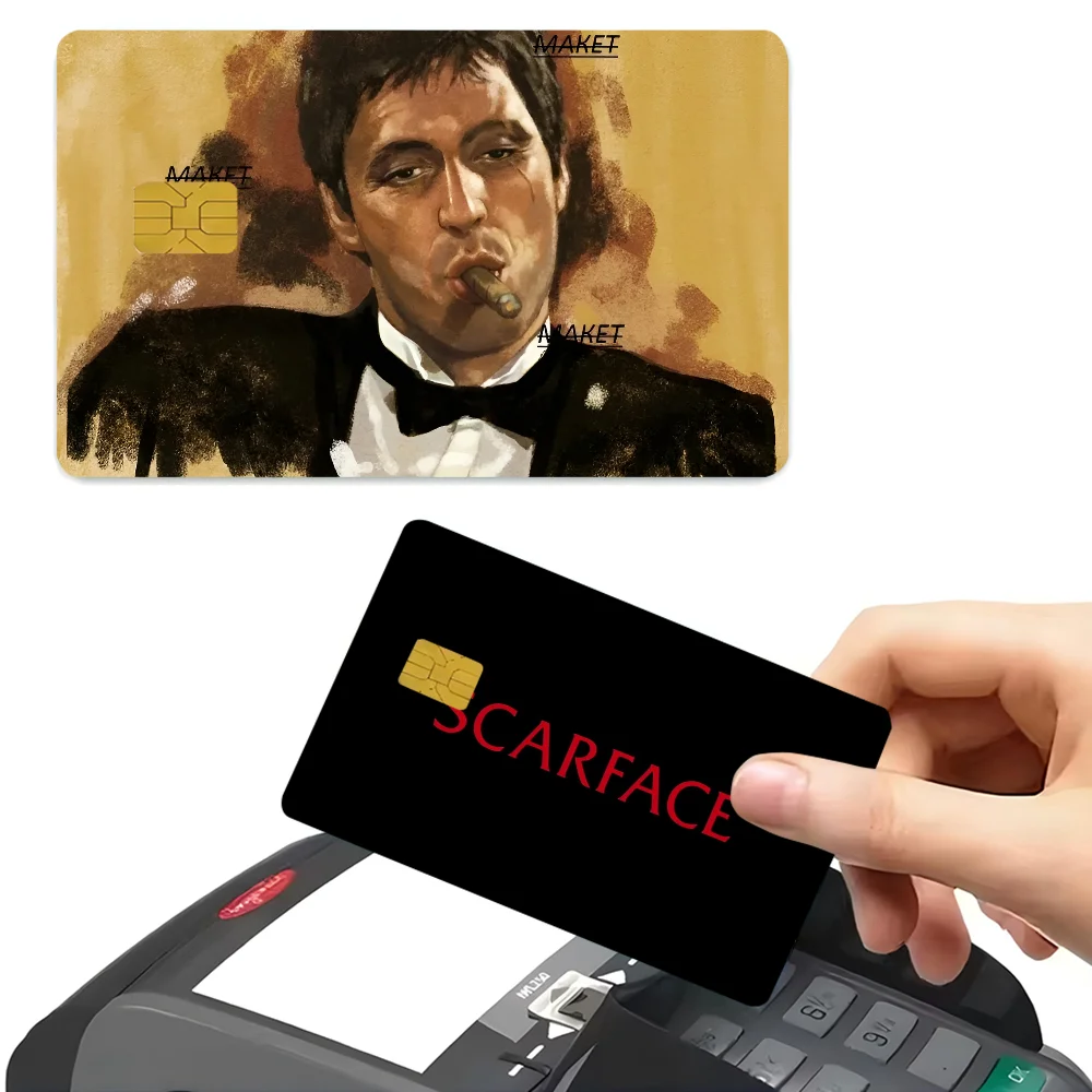 S-Scarface 1983 Film Al P-Pacino Movie Anime Cartoon Sticker Film Skin For Credit Card Debit Bank Bus Card