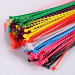 3/4x100/150/200 Self Locking Nylon Cable TiesPlastic Zip Tie Wire Binding Wrap Straps DIY Cable Fasten Organiser Colorful