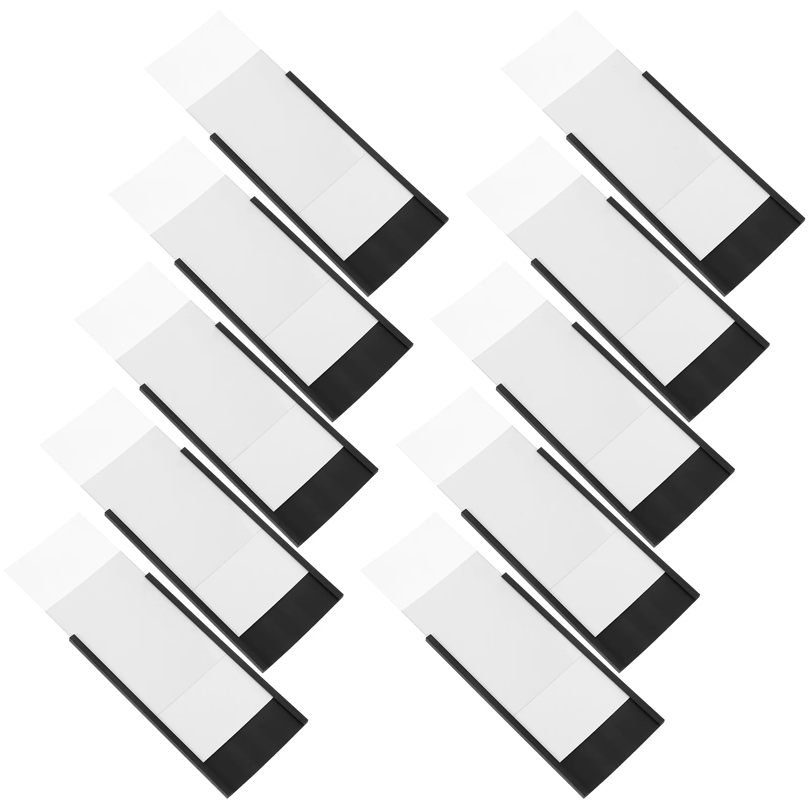 10 مجموعة حامل ملصقات مغناطيسي نوع القناة لرف المستودعات ثلاجة المكتب قابلة لإعادة الاستخدام ورقة إدراج حامل التسمية المعدنية #5